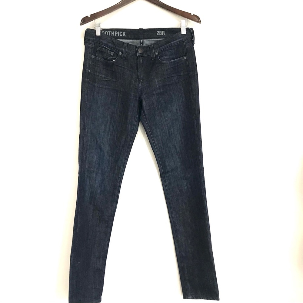 JCREW $128 Womens 28R Blue Dark Wash Mid-Rise Toothpick Skinny Jeans Nn1